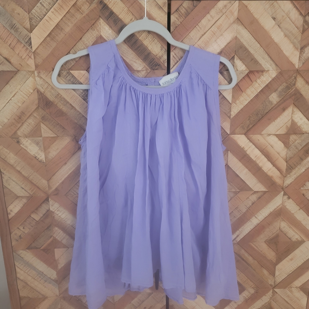 NWT Forte Forte Italy Top Size 4 Sleeveless Cotton Silk Blend Flowy Lavender